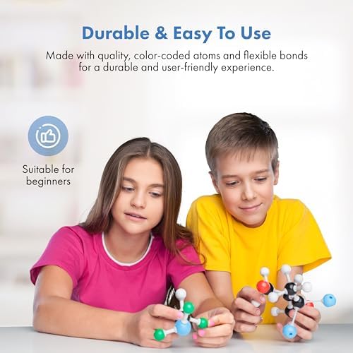 Old Nobby Chemistry Model Kit - 115 Piece Molecular Model Set includes Atoms, Bonds, Instructional Guide - STEM Science Tool for Students, Organic Chemistry, Molecular Learning - Colorful Models
