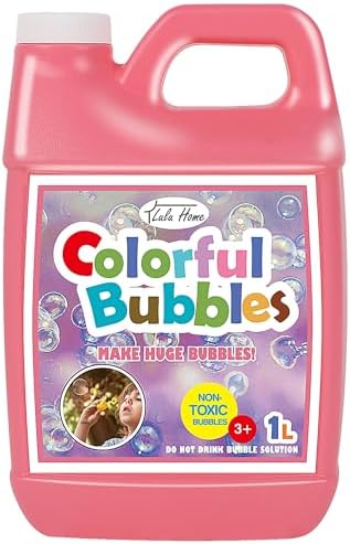 Lulu Home Concentrated Bubble Solution, 1 L/ 33.8 OZ Refill for Bubble Machines, Giant Wands, and Blowers - Up to 2.5 Gallons for Kids' Birthday Parties