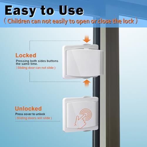 Sliding Door Lock, 6 Pack Child Safety Sliding Glass Door Lock for Sliding Glass Doors, Sliding Windows, Sliding Closet, etc. Easy to Installation Provides More Security for Your Baby and Pets