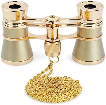 Aroncent Opera Glasses Binoculars 3X25 Mini Compact Binoculars with Chain for Adults Kids Women Vintage Theater Musical Concert