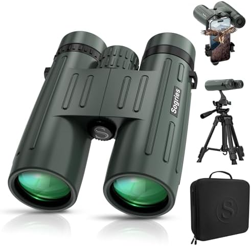 14x45 Binoculars for Adults High Powered,Professional HD Binoculars for Bird Watching,Hunting,with Aluminum Alloy Phone Adapter,Tripod,Waterproof & Fog Proof,Large View for Travel,Hiking,Concert