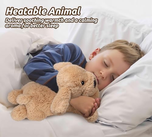 Dog Stuffed Animals, Microwavable Stuffed Animal Adorable Fluffy Puppy Plush for Warmth, Heatable Coolable Lavender Scent Puppy Plush Toy, Cute Soft Dog Plushies for Kids Adults Gift, Golden Retriever