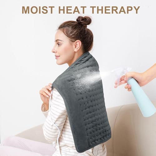 Heating Pad,Electric Heating Pads for Back,Hot Heated Pad for Abdomen,Shoulder,Knee,Multiple Temp and Auto Shut Off(Charcoal Gray, 20''×24'')
