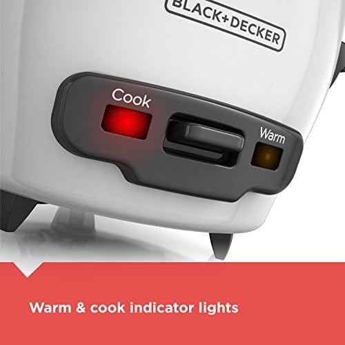 BLACK+DECKER 16-Cup Rice Cooker, 8-Cup Uncooked Rice, Steaming Basket, Removable Non-Stick Bowl, One Touch, Keep Warm