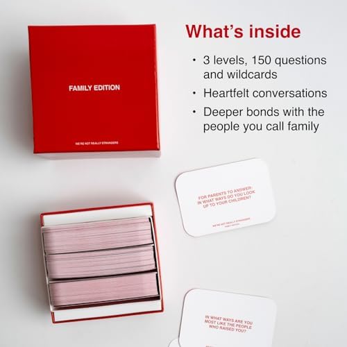 WE'RE NOT REALLY STRANGERS Family Edition Card Game - 150 Conversation Cards for Adults, Teens, and Families - for a Fun & Memorable Family Game Night, Ages 15+, 2-6 Players