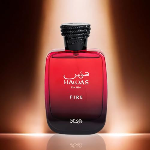 RASASI Hawas Fire For Him Eau De Parfum Spray 100ML (3.4 OZ) Ignite Your Inner Passion With A Bold And Fiery Essence & Experience A Long Lasting, Luxurious Masculine Scent. (PACK OF 3)