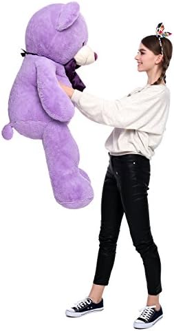 MaoGoLan Giant Purple Teddy Bear 47 inch Life Size Bear Stuffed Animal Plush Toy Valentines Bear for Girls Girlfriend Wife Children Teens