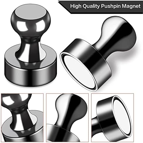 LOVIMAG 60Pcs Black Fridge Magnets - Strong Neodymium Magnets for Whiteboard, Refrigerator, Office, Classroom, Locker, Picture