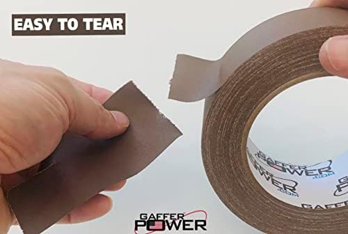 Gaffer Power Real Professional Grade Gaffer Tape USA Made | No Residue | Non Reflective | Multipurpose| Durable & Versatile | Weather Resistant | Heavy-Duty | Securing | Brown, 2 in X 30 Yds