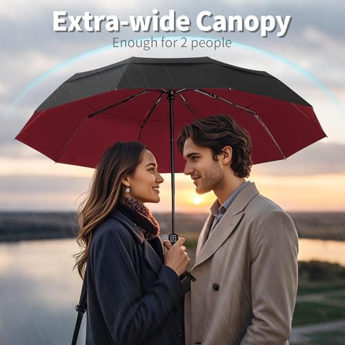 Seniny Windproof Travel Umbrella, Automatic Umbrellas for Rain, Portable & Compact Umbrellas for Backpack, Strong UV for Protection, Folding Small Sun Umbrella for Car, Walking