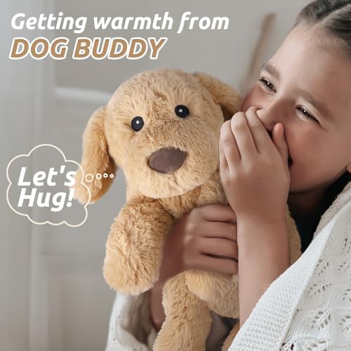 Dog Stuffed Animals, Microwavable Stuffed Animal Adorable Fluffy Puppy Plush for Warmth, Heatable Coolable Lavender Scent Puppy Plush Toy, Cute Soft Dog Plushies for Kids Adults Gift, Golden Retriever