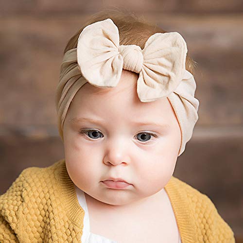 CÉLLOT 20 Colors Super Stretchy Soft Knot Baby Girl Headbands with Hair Bows Nylon Head Wrap For Newborn Baby Girls Infants Toddlers Kids