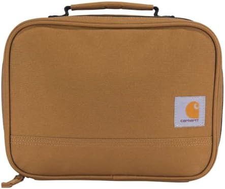 Carhartt Insulated Lunch Cooler For Men and Women, Fully Insulated Lunch Pale for Work, Outdoor, and Everyday Use, 4 Can (Carhartt Brown)