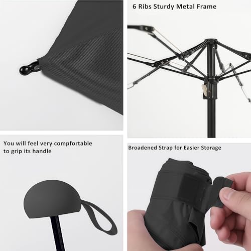 BAODINI Travel Mini Umbrella for Purse With Case Small Compact UV Sun Protection Lightweight Pocket Tiny Umbrella for Women Girls and Men