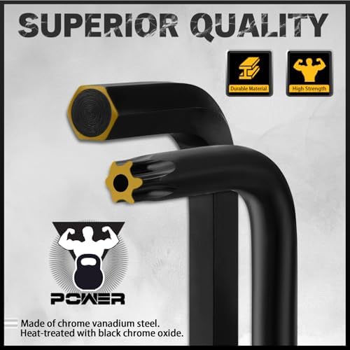 ELEAD Hex Key Allen Wrench Set: 41-Piece Hex and Torx Key Set with Torque Handle, Standard SAE(0.028"-3/8") & Metric(0.7mm-10mm) & Torx(T9-T50) in Storage Case, Heat Treated Chrome Vanadium Steel