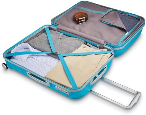 Samsonite Freeform Large Checked Luggage with Dual 360° Spinner Wheels - TSA Lock, Airline-Approved - Lightweight Durable Polypropylene Expandable Hardshell - Ocean Blue