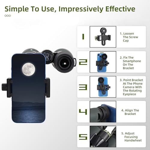 12X50 Professional Binoculars for Adults High Power with Phone Adapter, HD Binoculars with BaK4 prisms, Super Bright Lightweight & Waterproof Binocular Perfect for Bird Watching, Hunting, Stargazing