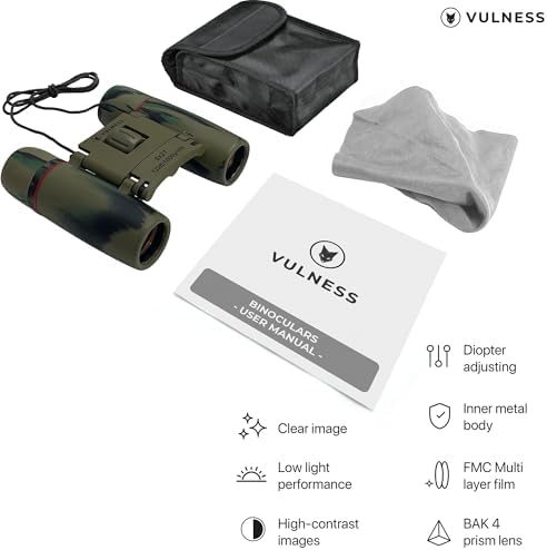 Small Binoculars for Adults and Kids | Cruise Ship Essentials Camping Bird Watching Travel Hiking Accessories Alaska Costa Rica Must Haves Packing List High Powered Mini Compact VULNESS (Camo, 8X21)