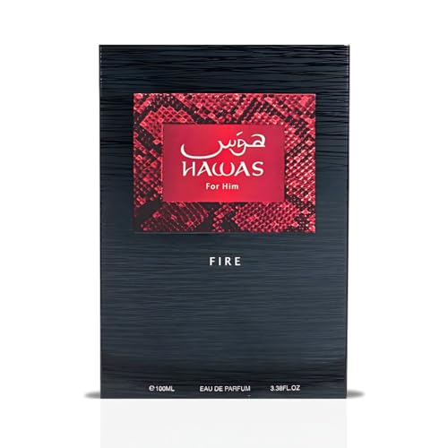 RASASI Hawas Fire For Him Eau De Parfum Spray 100ML (3.4 OZ) Ignite Your Inner Passion With A Bold And Fiery Essence & Experience A Long Lasting, Luxurious Masculine Scent. (PACK OF 3)