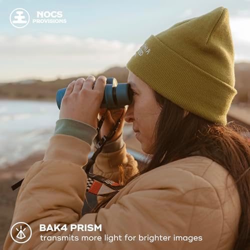Nocs Provisions Field Issue Compact 8x32 Waterproof Binoculars, Shockproof, Fogproof, 8X Magnification, Bak4 Prism, Multi-Coated Lenses for Adults & Kids, Bird Watching, Hunting & Wildlife Viewing