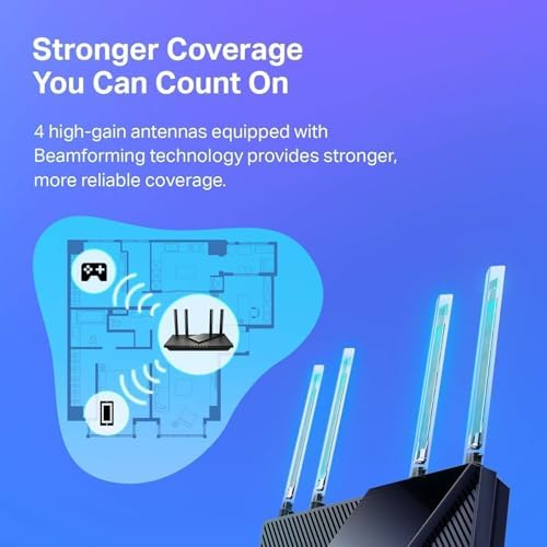 TP-Link AX1800 WiFi 6 Router V4 (Archer AX21) – Dual Band Wireless Internet, Gigabit, Easy Mesh, Works with Alexa - A Certified for Humans Device, Free Expert Support