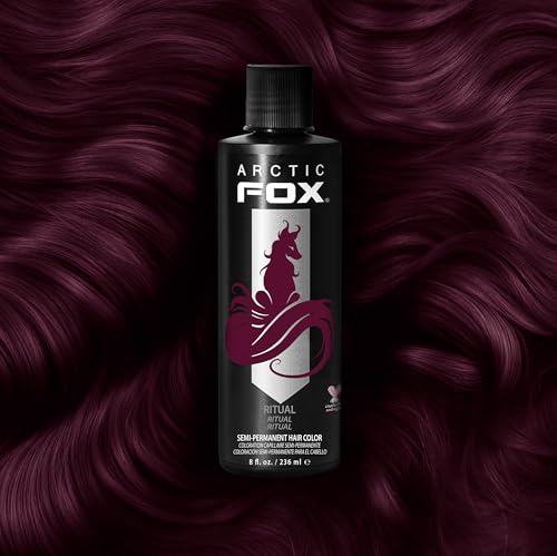 Arctic Fox Semi-Permanent Hair Color Dye, Vegan & Cruelty-Free, Ammonia-Free, Conditioning, Long Lasting, Rich Burgundy Red, For All Hair Types, Ritual, 8 Fl Oz (Pack of 2)