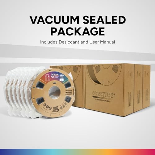 OVERTURE 6KG Bundle PLA Filament 1.75mm PLA 3D Printer Filament, 6 Pack 1kg(2.2lbs) Cardboard Spool, Dimensional Accuracy +/- 0.02mm, Fit Most FDM Printer (6 Color)