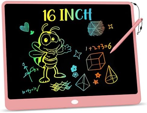 KOKODI LCD Writing Tablet, 16 Inch Colorful Toddler Doodle Board Drawing Tablet, Erasable Reusable Electronic Drawing Pads, Educational and Learning Toy for 3-6 Years Old Boy and Girls
