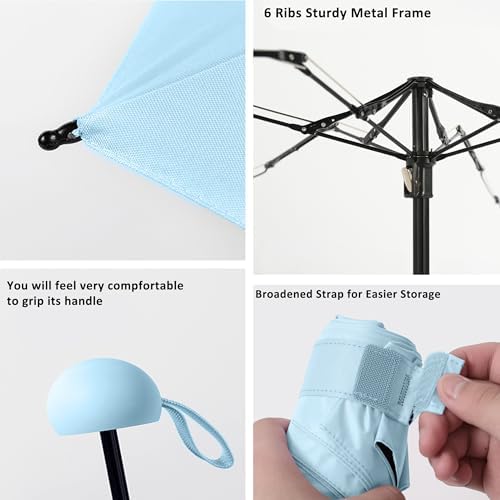 BAODINI Travel Mini Umbrella for Purse With Case-Small Compact UV Umbrella Protection Sun-Lightweight Tiny Pocket umbrella a with Case for Women, Girls