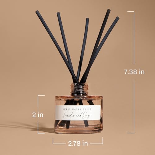 Sweet Water Decor Salt and Sea Reed Diffuser – Room Decor Aesthetic with Long-Lasting Premium Fragrance of Sea Salt, Citrus, Musk, and Amber for 4 Months – Ideal for Home Decor