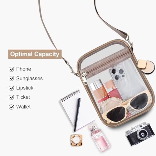 USPECLARE Clear Purse Stadium Approved CrossBody Bag for Men and Women