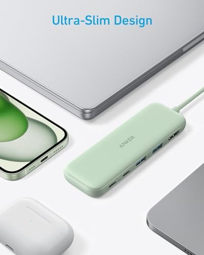 Anker USB C Hub, 5-in-1 USBC to HDMI Hub with 4K Display, 5Gbps USB-C and 2 5Gbps USB-A Data Ports for MacBook Pro, MacBook Air, Dell XPS, Lenovo Thinkpad, HP Laptops and More (Green)