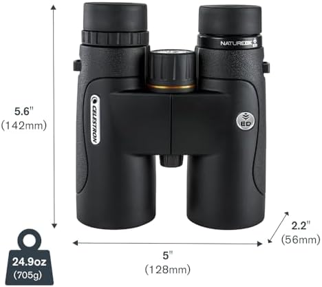 Celestron – Nature DX ED 8x42 Premium Binoculars – Extra-Low Dispersion Objective Lenses – Outdoor and Birding Binocular – Fully Multi-Coated with BaK-4 Prisms – Rubber Armored, Fogproof, Waterproof