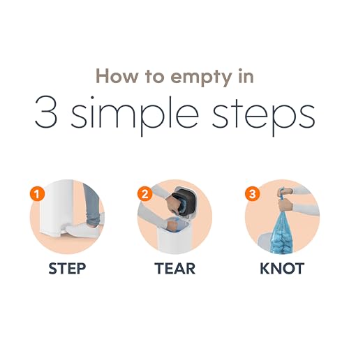 Diaper Genie Select Pail is Made of Durable Stainless Steel and Includes 1 Starter Square Refill That can Hold up to 165 Newborn-Sized Diapers.