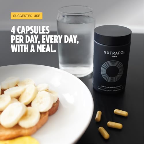 Nutrafol Men's Hair Growth Supplements, Clinically Tested for Visibly Thicker Hair and Scalp Coverage, Dermatologist Recommended - 1 Month Supply