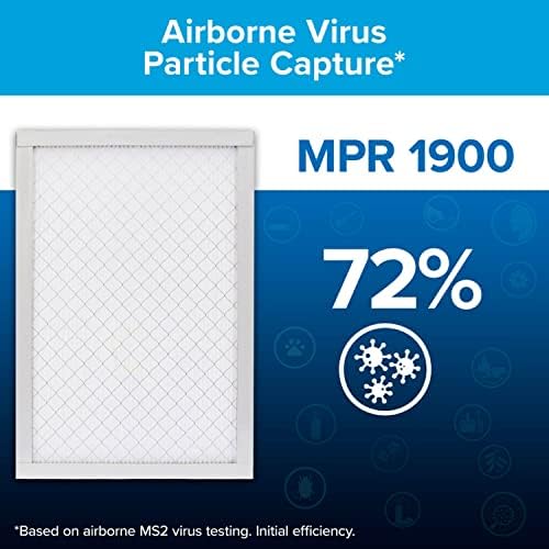 Filtrete 16x25x1 AC Furnace Air Filter, MERV 13, MPR 1900, Premium Allergen, Bacteria&Virus Filter, 3-Month Pleated 1-Inch Electrostatic Air Cleaning Filter, 2-Pack (Actual Size 15.719x24.72x0.78 in)