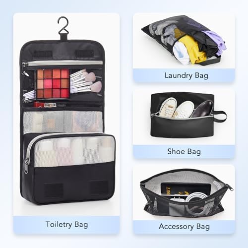 8 Set Compression Packing Cubes for Travel Essentials,Compressible Expandable Packing Cubes for Suitcase,OlarHike Luggage Organizer Bags for Travel,Handy Helper for Organizing Clothes(Black)