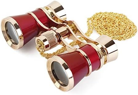 Aroncent Opera Glasses Binoculars 3X25 Mini Compact Binoculars with Chain for Adults Kids Women Vintage Theater Musical Concert