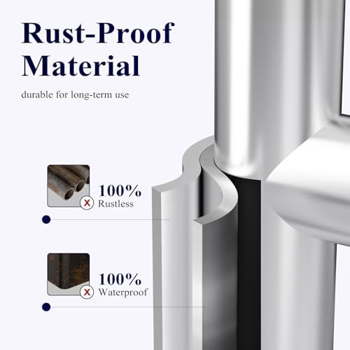 Kitsure Toilet Paper Holder Free Standing – Rustproof Metal Toilet Paper Stand for 4 Rolls with Anti-Slip Base and Shelf for Phone & Small Items, Bathroom Organizers and Storage, Large, Silver