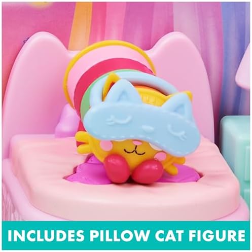 Gabby’s Dollhouse, Sweet Dreams Bedroom with Pillow Cat Figure and 3 Accessories, 3 Furniture and 2 Deliveries, Kids Toys for Ages 3 and up