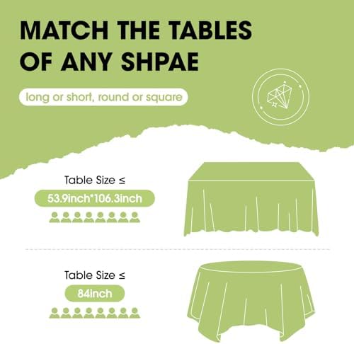 Pureegg Plastic Table Cloth Disposable 10 Pack, 54 x 108 Inch Table Cloths, Party, Picnic, Decorative Gingham Tablecloths, Rectangle, Red and White Checkered Cover, Leakproof & Sturdy, Red Plaid