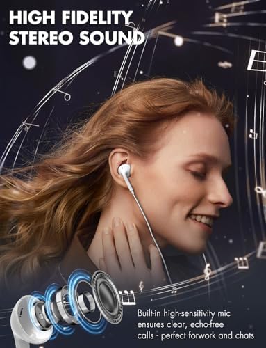 Antool USB C Headphones, 【Ultra Clear Calls & no Noise】 Earbuds Wired for iPhone 16/15 USBC Headphones,Compatible with iPhone/Android/Galaxy/iPad【2 Pack】