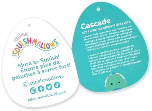 Squishmallows Original 12-Inch Cascade Teal Turtle with Tie-Dye Shell - Official Jazwares Plush