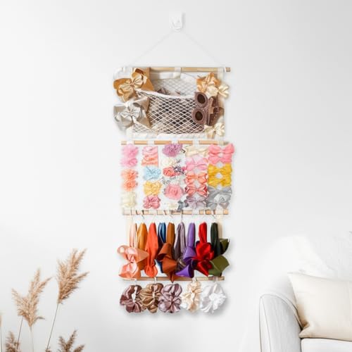 kangaroo Headband Holder Hair Bows Organizer,Large Capacity Bow Holder Hair Accessories Wall Hanging Organizer for Toddler Baby Girl Nursery Room Decor