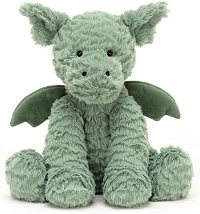 Jellycat Fuddlewuddle Dragon Stuffed Animal, 9 inches - Mythical Plush Toy - Classic Children's Gift