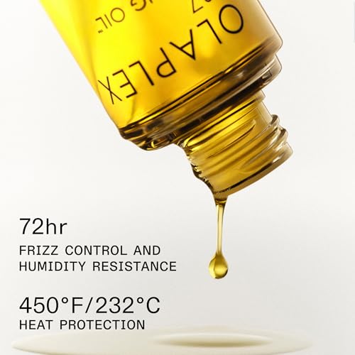 Olaplex No. 7 Bonding Oil, Concentrated High Shine Oil, Heat Protectant, Visibly Smooths & Softens Hair, Added Color Vibrancy, Up to 72 Hour Frizz Control, For All Hair Types, 1 fl oz