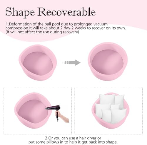 47.2"x 13.8" Foam Ball Pit, Large Ball Pits for Toddlers, Soft Round Playpen Ball Pool for Kids, Ideal Gift for Child Indoor and Outdoor Game, Pink(Balls not Included)