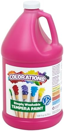Colorations Paraben-Free Washable Tempera Paint for Kids - 1 Gallon Value Size. Vibrant Magenta, Non-Toxic and Made in The USA