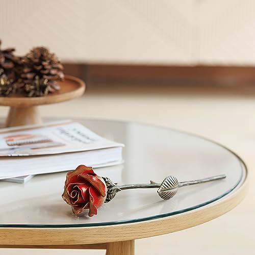 Hand Forged Wrought Iron Rose - Romantic Metal Gift of Everlasting Love - 6th Year Wedding Anniversary Surprise for Her