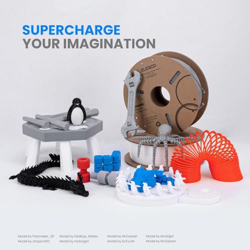 ELEGOO PLA Plus Filament 1.75mm Red 1KG, PLA+ Tougher and Stronger 3D Printer Filament Pro Dimensional Accuracy +/- 0.02mm, 1kg Spool(2.2lbs) Fits for Most FDM 3D Printers